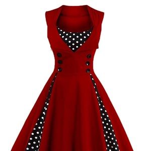 Rock-A-Billy Red/Polka-dot Dress!